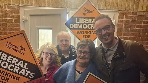 local lib dem campaigners celebrating